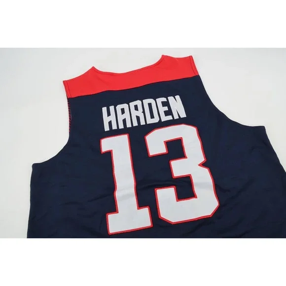 USA Basketball Jersey Mens Large Navy Red Nike Team Harden #13 NBA